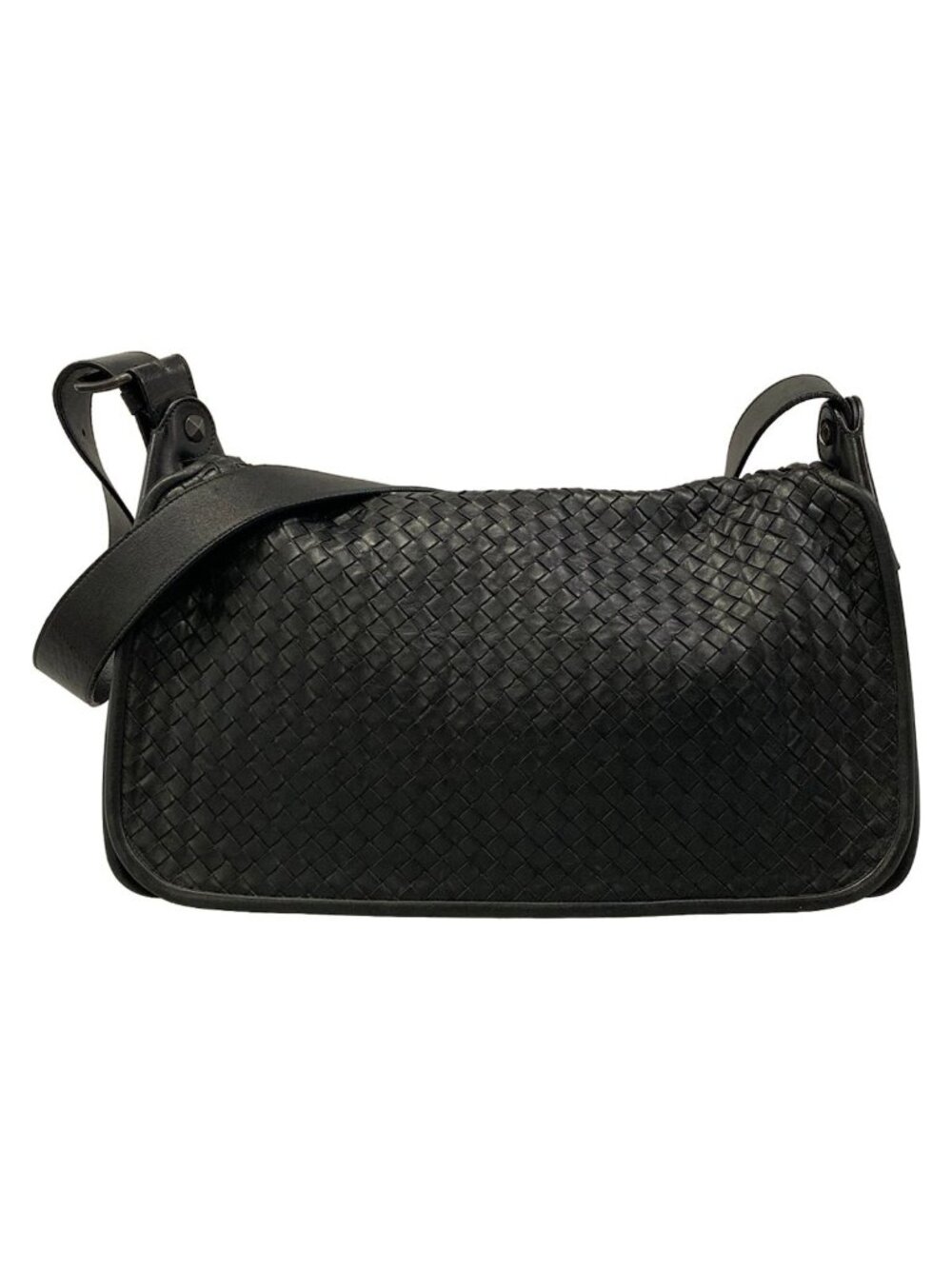 Bottega Veneta Shoulder Bag Intrecciato Black Leather